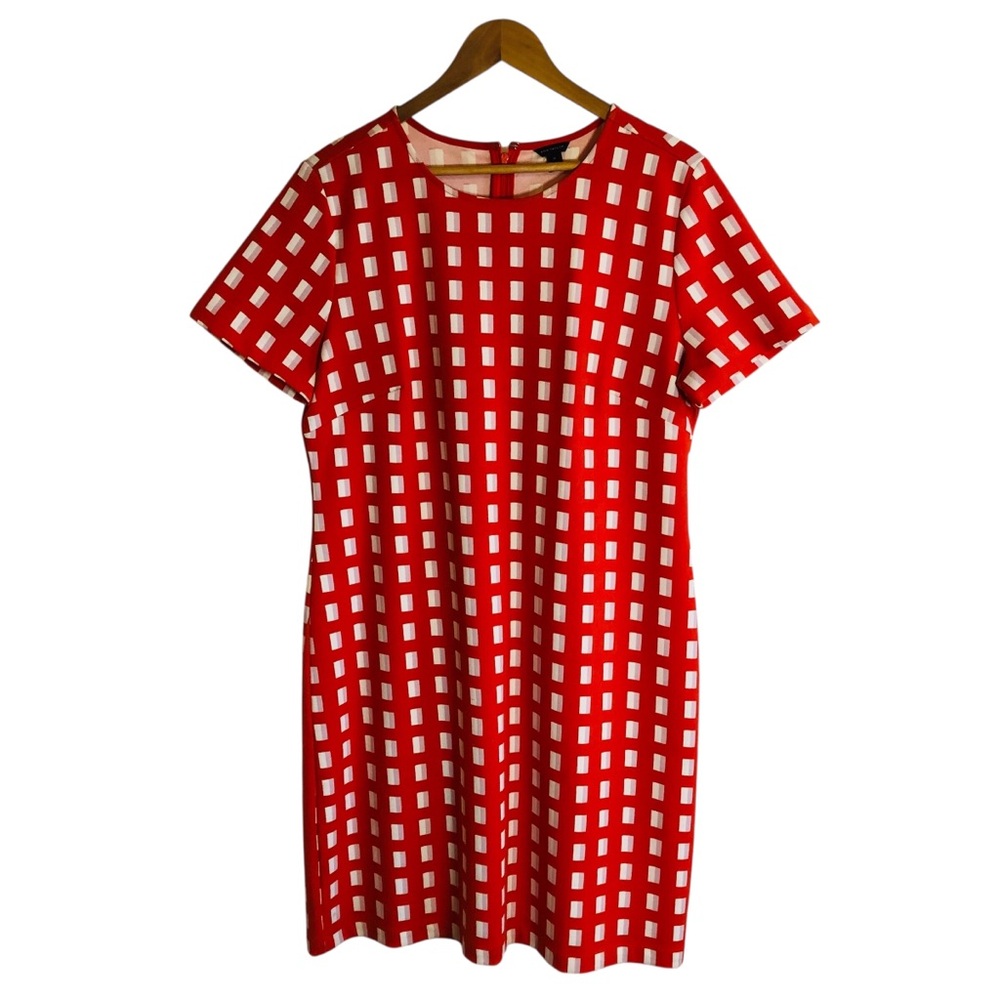 Ann Taylor Orange and White Checkered Dress